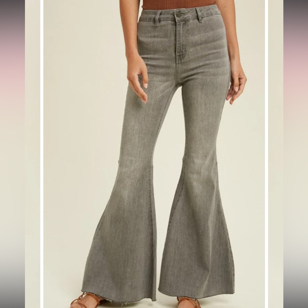 Buckle Wishlist Charcoal Gray Women's Flared Jeans